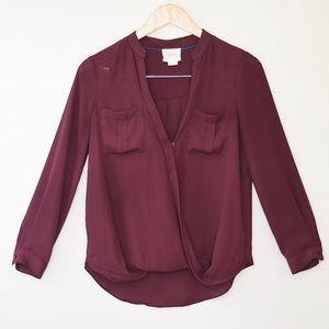 Anthropologie burgundy blouse